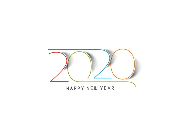 新年快乐2020年文字字体设计图样，病媒疾病 — 图库矢量图片