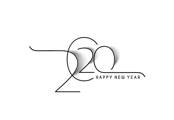 2017 년 6 월 24 일에 확인 함 . Happy New Year 2020 text typography design patter, vector Illust — 스톡 벡터