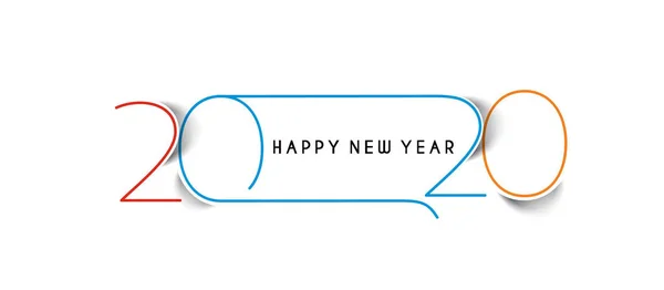 Happy New Year 2020 Text Typography Design Patter, Vector illust — Stock Vector