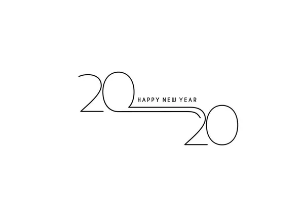 2017 년 6 월 24 일에 확인 함 . Happy New Year 2020 text typography design patter, vector Illust — 스톡 벡터