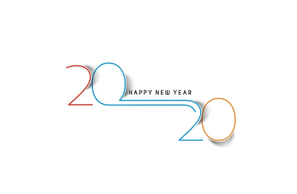 Happy New Year 2020 Text Typography Design Patter, Vector illust — Stock Vector