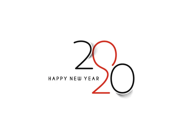 Happy New Year 2020 Text Typography Design Patter, Vector illust — Stock Vector