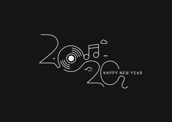 Feliz Año Nuevo 2020 Texto Tipografía Diseño Patter, Vector illust — Vector de stock