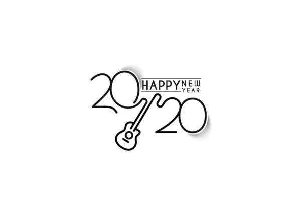 Feliz Año Nuevo 2020 Texto Tipografía Diseño Patter, Vector illust — Archivo Imágenes Vectoriales