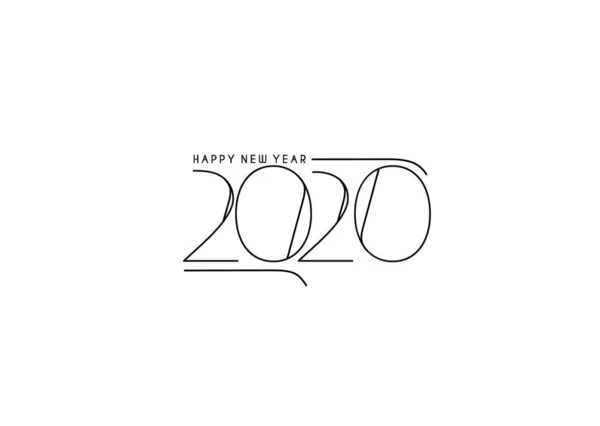 Gott nytt år 2020 Text Typografi Design Patter, Vector illust — Stock vektor