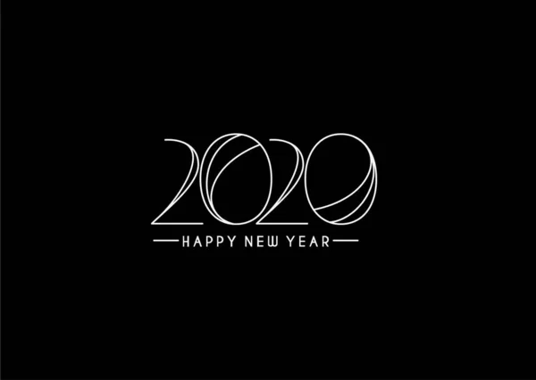 Happy New Year 2020 Text Typography Design Patter, Vector illust — Stockový vektor