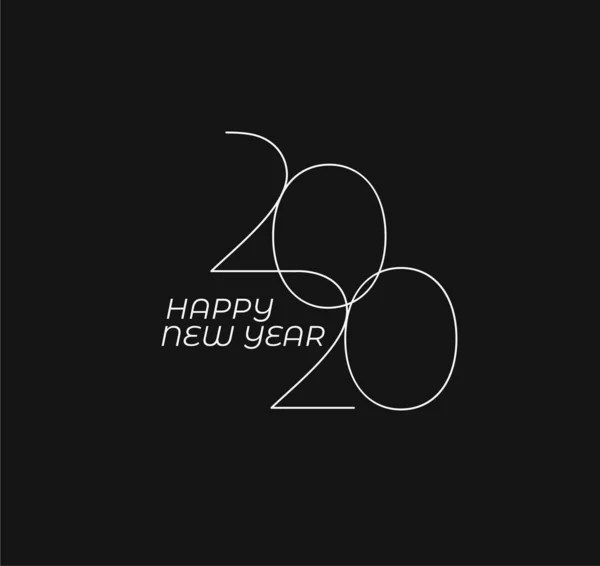Selamat Tahun Baru 2020 Teks Tipografi Desain Patter, Vektor illust - Stok Vektor