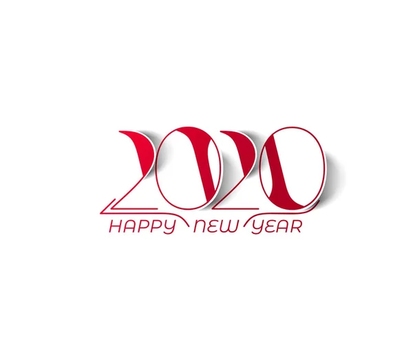 Felice anno nuovo 2020 Testo Tipografia Design Patter, Vector illust — Vettoriale Stock