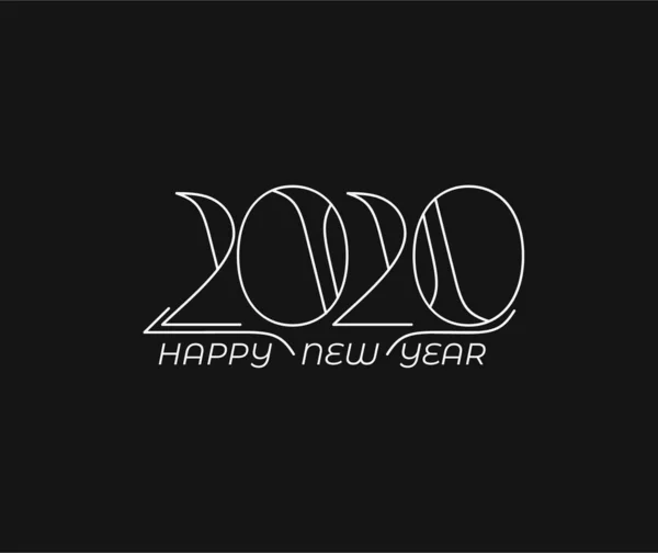 Felice anno nuovo 2020 Testo Tipografia Design Patter, Vector illust — Vettoriale Stock