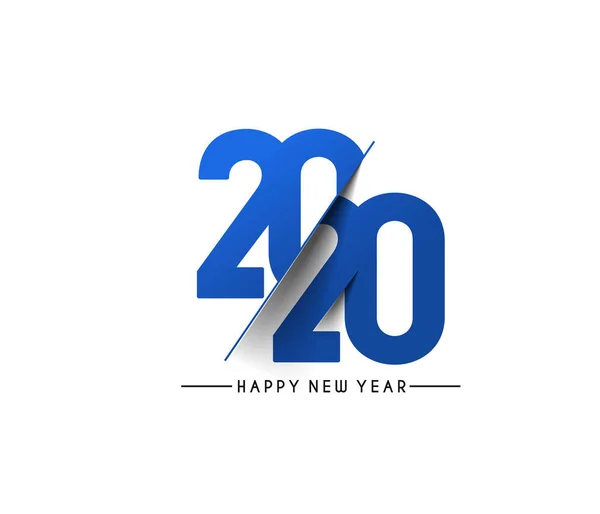 2017 년 6 월 24 일에 확인 함 . Happy New Year 2020 text typography design patter, vector Illust — 스톡 벡터