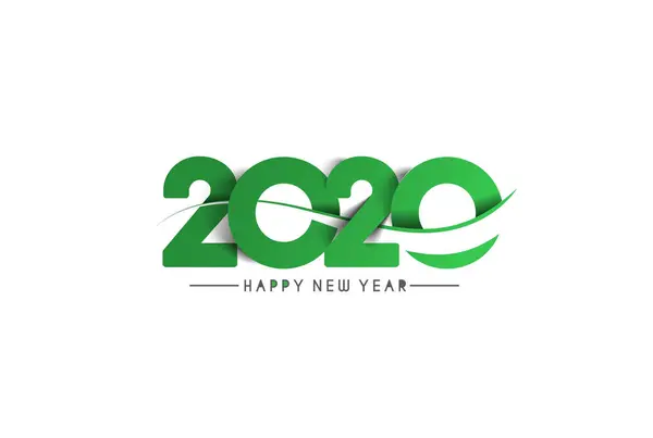 Happy New Year 2020 Text Typography Design Patter, Vector illust — Stockový vektor