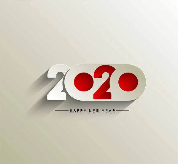 Happy New Year 2020 Text Typography Design Pattern — Stock Vector