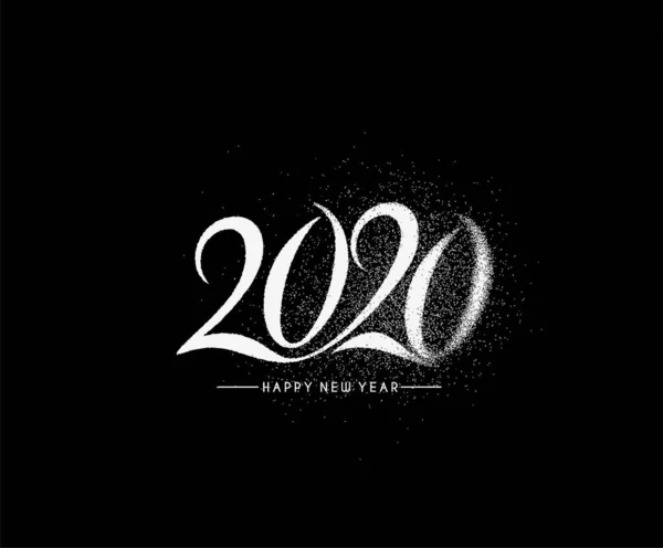 快乐新年2020年文字字体设计模式 — 图库矢量图片