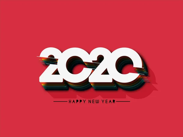 Feliz Año Nuevo 2020 patrón de diseño tipográfico de texto — Vector de stock
