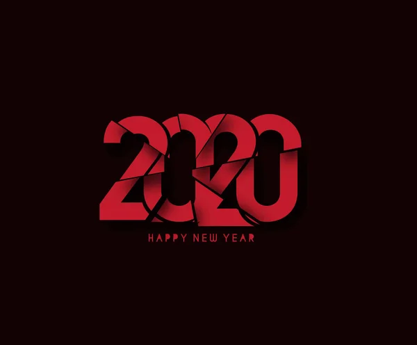 Feliz Año Nuevo 2020 patrón de diseño tipográfico de texto — Archivo Imágenes Vectoriales