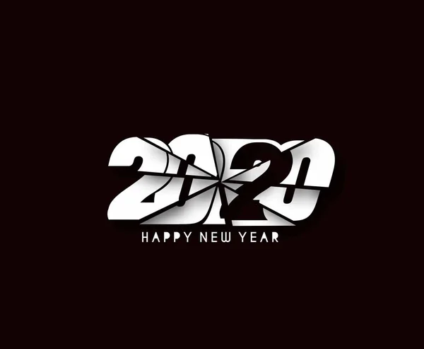 Bonne année 2020 Texte Typographie Design Pattern — Image vectorielle