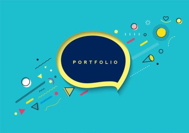 Metin, vektör illüstrasyon tasarımı boşluğu olan, Portföy Kaligrafi çizgi çizgisi resim posterli soyut afiş.