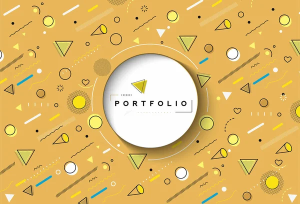 Absztrakt Banner Portfólióval Kalligráfiai Vonal Művészet Szöveg Poszter Hely Fotó — Stock Vector