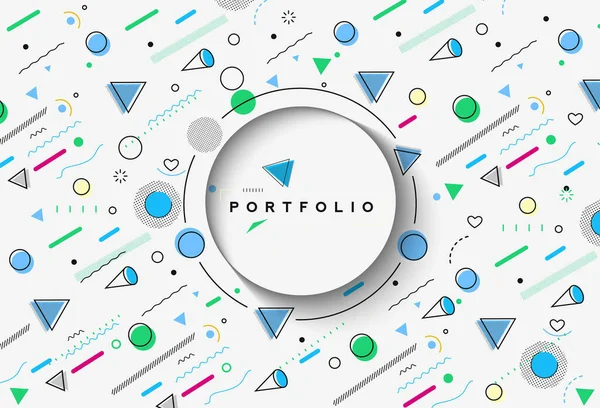 Absztrakt Banner Portfólióval Kalligráfiai Vonal Művészet Szöveg Poszter Hely Fotó — Stock Vector