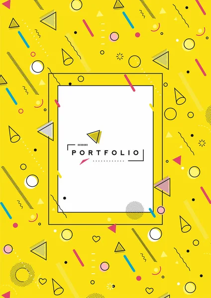 Absztrakt Banner Portfólióval Kalligráfiai Vonal Művészet Szöveg Poszter Hely Fotó — Stock Vector