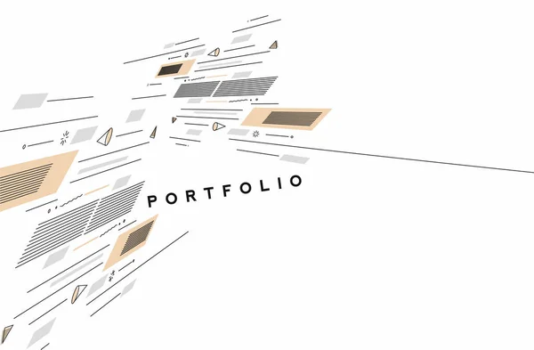 Абстрактный Баннер Портфолио Текстовый Плакат Каллиграфической Линии Пространством Текста Векторная — стоковый вектор