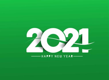 Mutlu yıllar 2021 Metin Tasarım Paterni, Vektör illüstrasyonu.