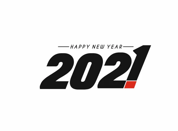 Happy New Year 2021 Text Typography Design Patter Vector Illustration — 스톡 벡터