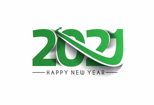 Szczęśliwego Nowego Roku 2021 Tekst Typografia Wzór Projektu Wektor Ilustracji — Wektor stockowy