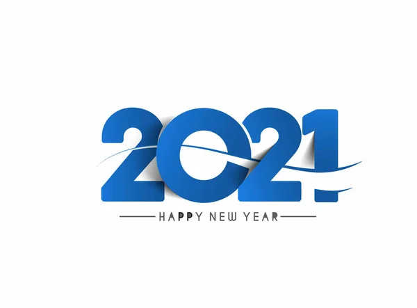 Happy New Year 2021 Text Typography Design Patter Vector Illustration — 스톡 벡터