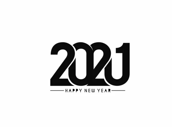 Happy New Year 2021 Text Typography Design Patter Vector Illustration — 스톡 벡터