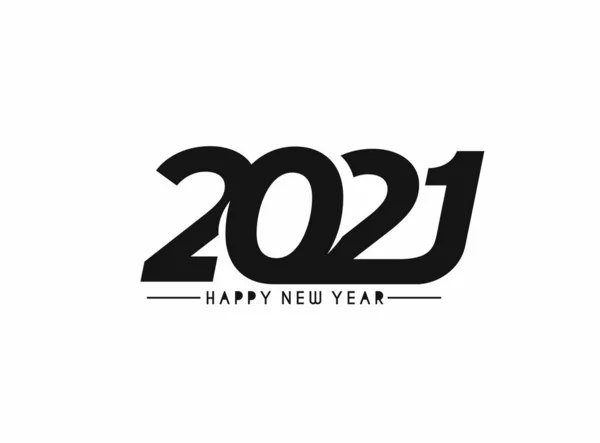 Šťastný Nový Rok 2021 Text Typografie Design Vzor Vektorové Ilustrace — Stockový vektor