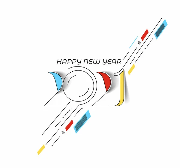 Felice Anno Nuovo 2021 Testo Tipografia Design Patter Illustrazione Vettoriale — Vettoriale Stock