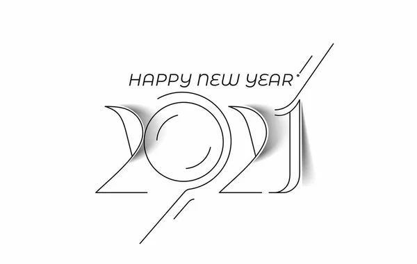 Felice Anno Nuovo 2021 Testo Tipografia Design Patter Illustrazione Vettoriale — Vettoriale Stock
