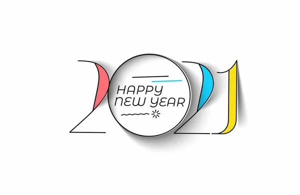 Happy New Year 2021 Text Typography Design Patter Vector Illustration — Stock Vector