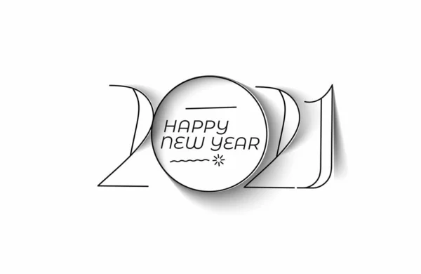 Happy New Year 2021 Text Typography Design Patter Vector Illustration — 스톡 벡터