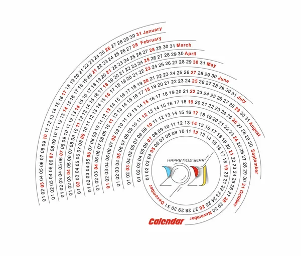 Happy New Year 2021 Calendar New Year Holiday Design Elements — 스톡 벡터