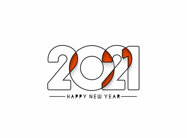 Happy New Year 2021 Text Typography Design Patter Vector Illustration — 스톡 벡터