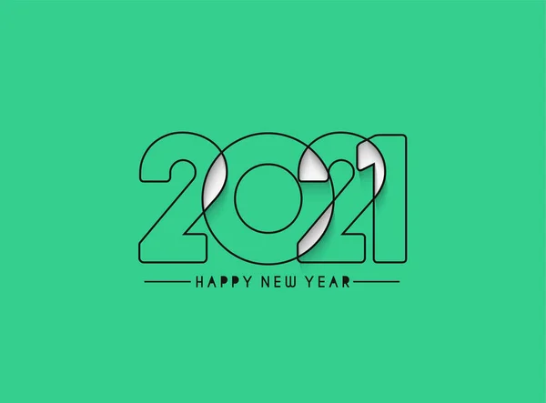 Frohes Neues Jahr 2021 Text Typografie Design Patter Vektorillustration — Stockvektor