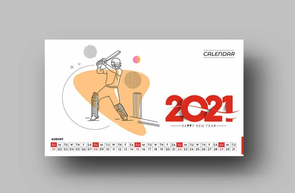 Feliz Año Nuevo 2021 Calendario Año Nuevo Elementos Diseño Navideño — Vector de stock