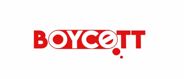 Boycott Text White Background Vector Illustration — Stock Vector