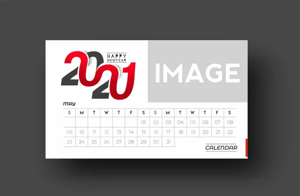 Feliz Año Nuevo 2021 Mayo Calendario Año Nuevo Elementos Diseño — Archivo Imágenes Vectoriales