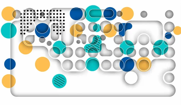 Patrón Abstracto Sin Costuras Promoción Formas Geométricas Dinámicas Círculo Patrón — Archivo Imágenes Vectoriales