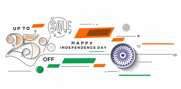 Independence Day Sale Discount Banner Discount Offer Price Vector Modern — Stock Vector