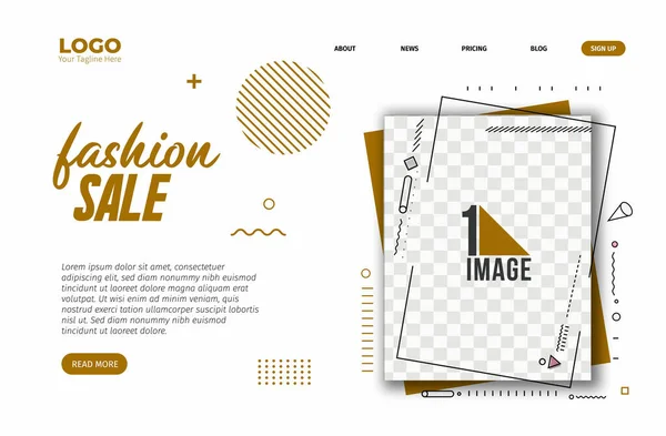 Fashion Sale Banner Design Met Ruimte Van Foto Vectorillustratie — Stockvector