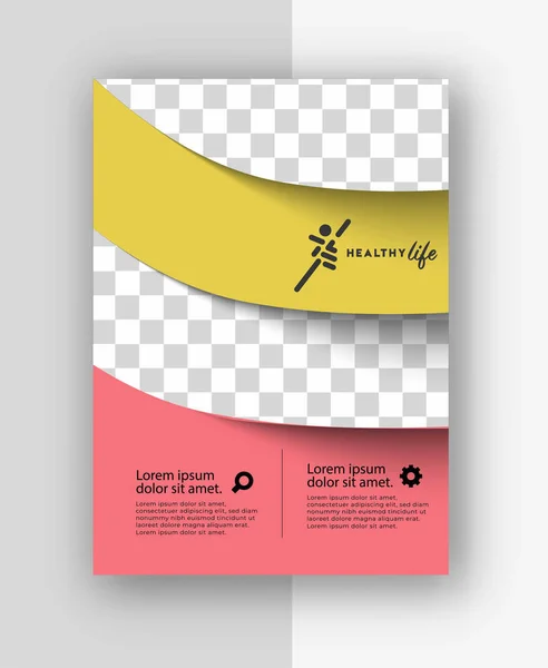 Brochure Sur Les Soins Santé Dépliant Couverture Magazine Modèle Affiche — Image vectorielle