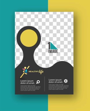 Resim alanı olan iş ilanı - Broşür dergisi kapak sayfası & poster şablonu, vektör ilülasyonu.