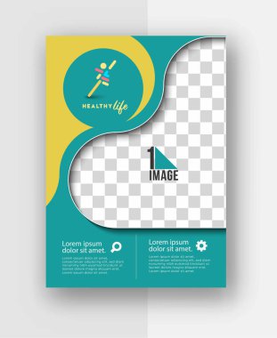 Resim alanı olan iş ilanı - Broşür dergisi kapak sayfası & poster şablonu, vektör ilülasyonu.