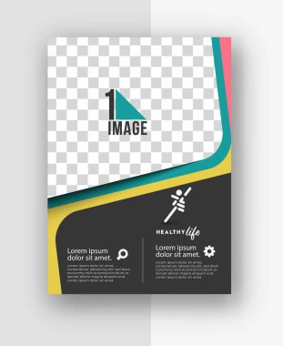 Resim alanı olan iş ilanı - Broşür dergisi kapak sayfası & poster şablonu, vektör ilülasyonu.