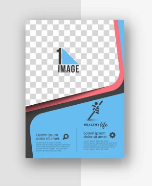 Resim alanı olan iş ilanı - Broşür dergisi kapak sayfası & poster şablonu, vektör ilülasyonu.