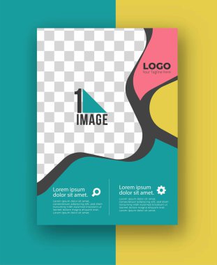 Resim alanı olan iş ilanı - Broşür dergisi kapak sayfası & poster şablonu, vektör ilülasyonu.